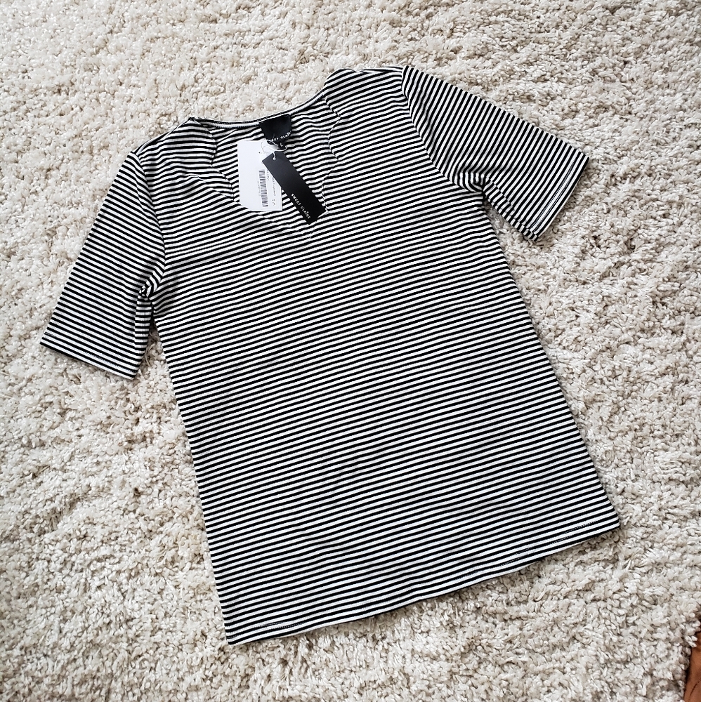 Sweet Claire Black & White Stioe Tee